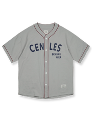 レトロ刺繍入りベースボールシャツ