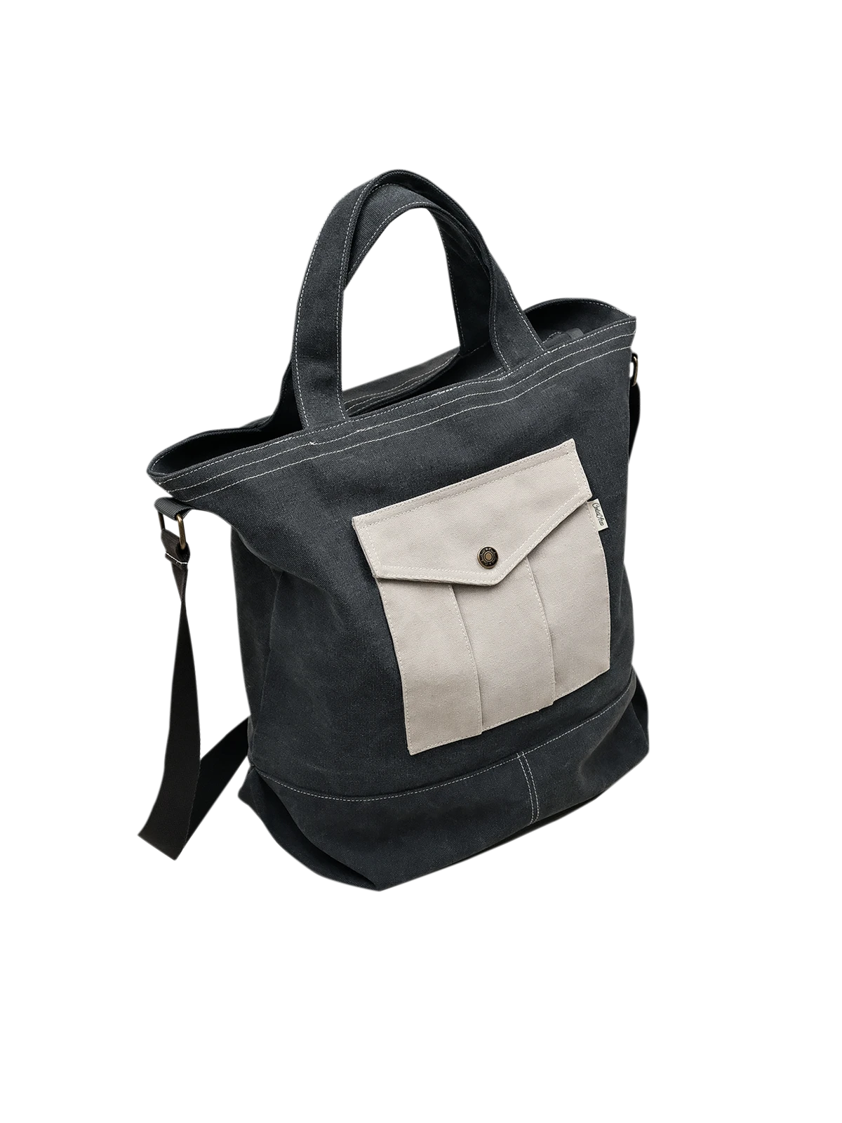 カラーブロックキャンバストート ショルダーバッグ