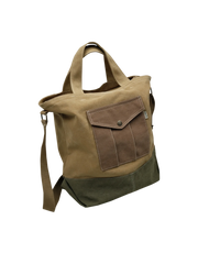 カラーブロックキャンバストート ショルダーバッグ