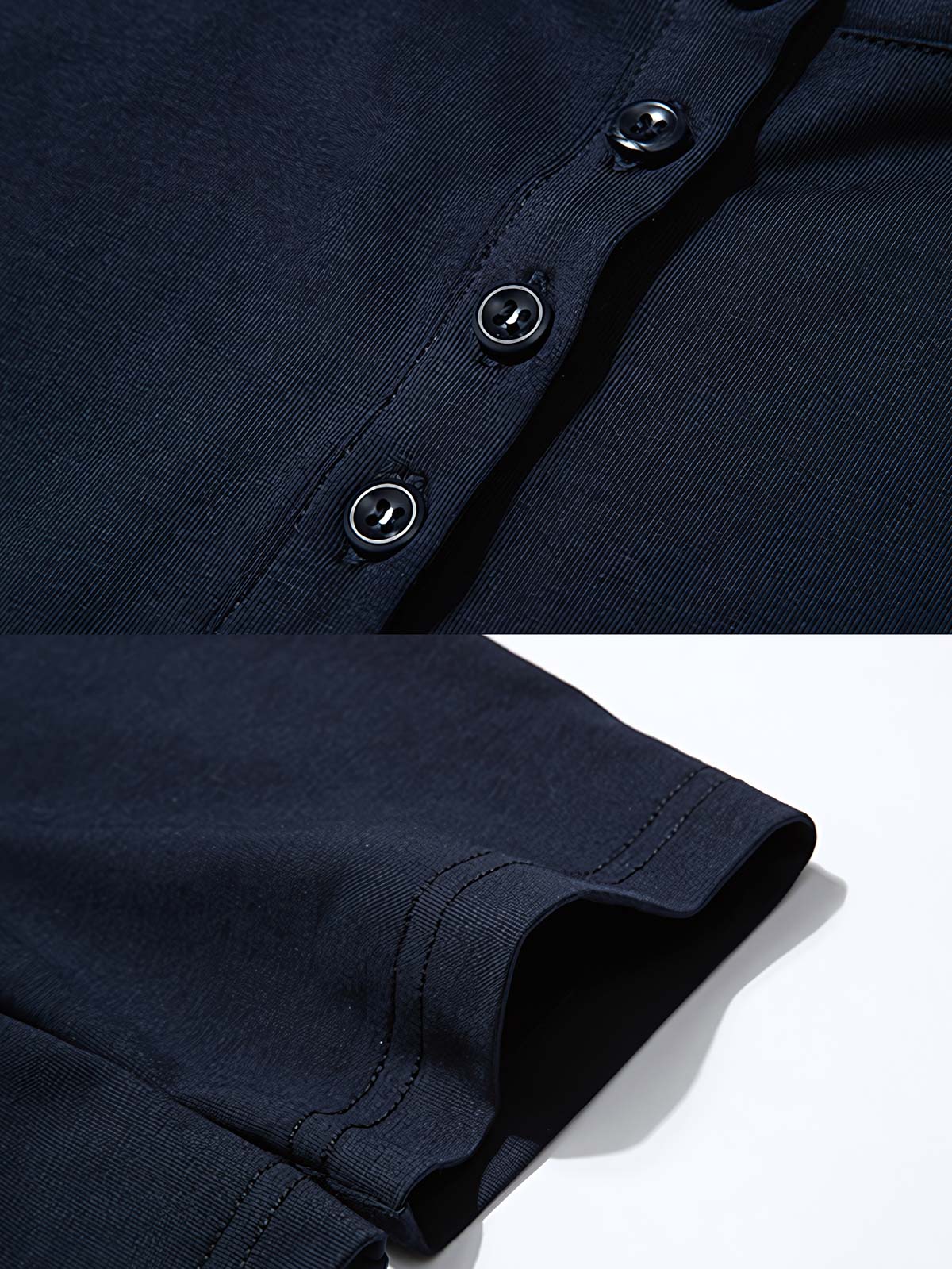 製品画像: 260G ヘビーコットン素材を使用したクラシックなヘンリーネック長袖Tシャツ全体展示、アメリカンヴィンテージスタイルのデザイン
詳細画像: ヘンリーネックのボタンディテールとヘビーコットン生地のクローズアップ、質感と耐久性を強調した部分