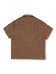 夏のテクスチャード開襟シャツ