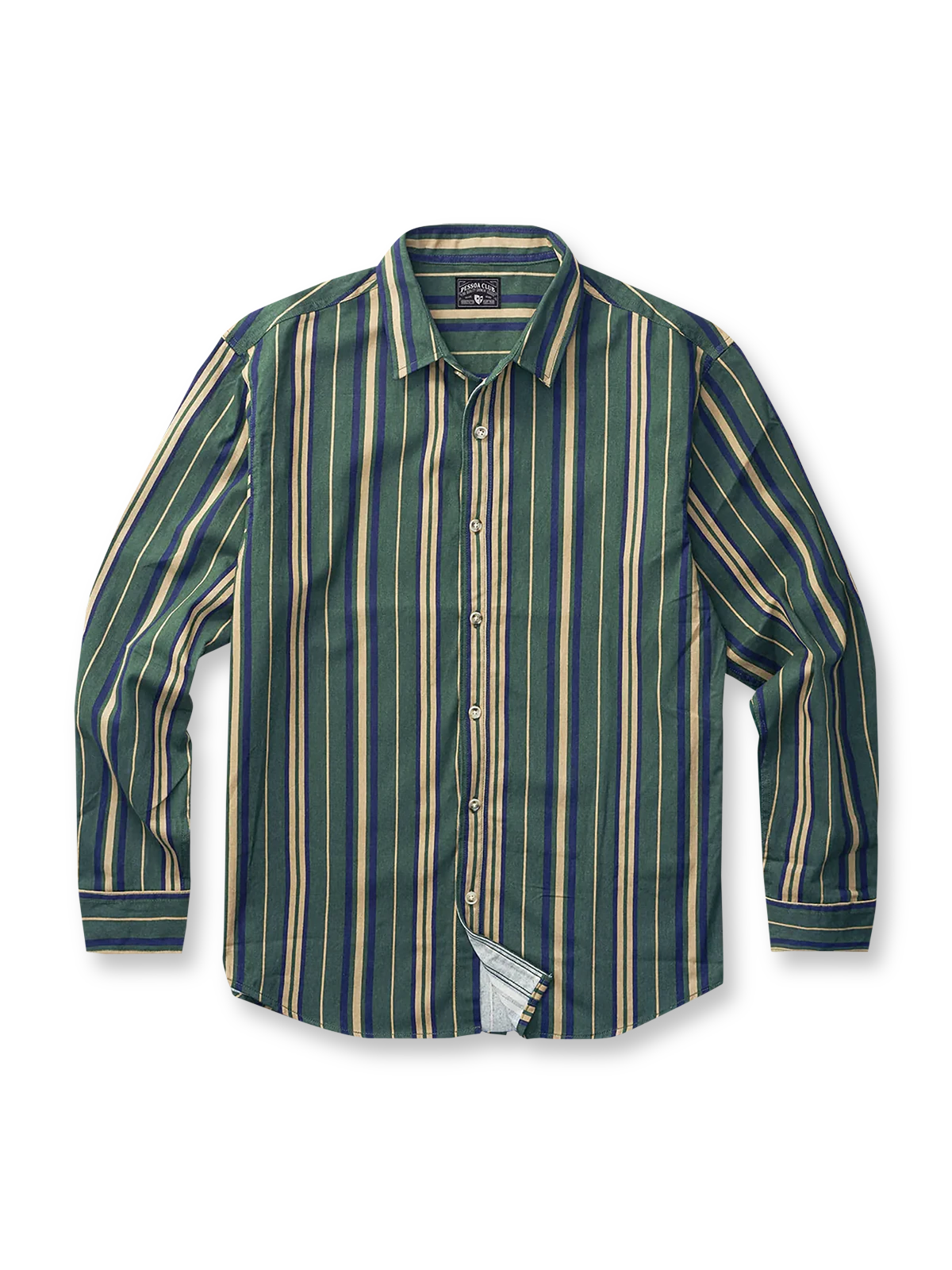 ワイド ストライプ綿 シャツ