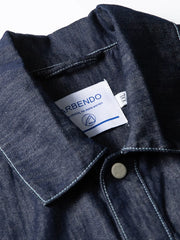 ヴィンテージウォッシュドデニム5分袖ワークシャツ