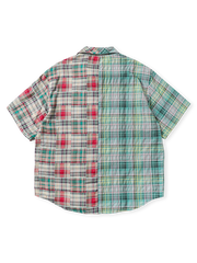 マルチパッチワークチェック半袖シャツ