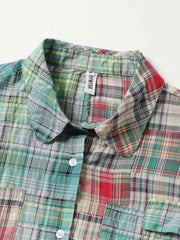 マルチパッチワークチェック半袖シャツ