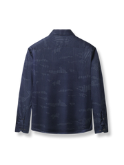 3色ストライプ 裏フリース ビジネスシャツ