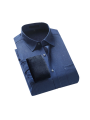 細いストライプ フリースシャツ