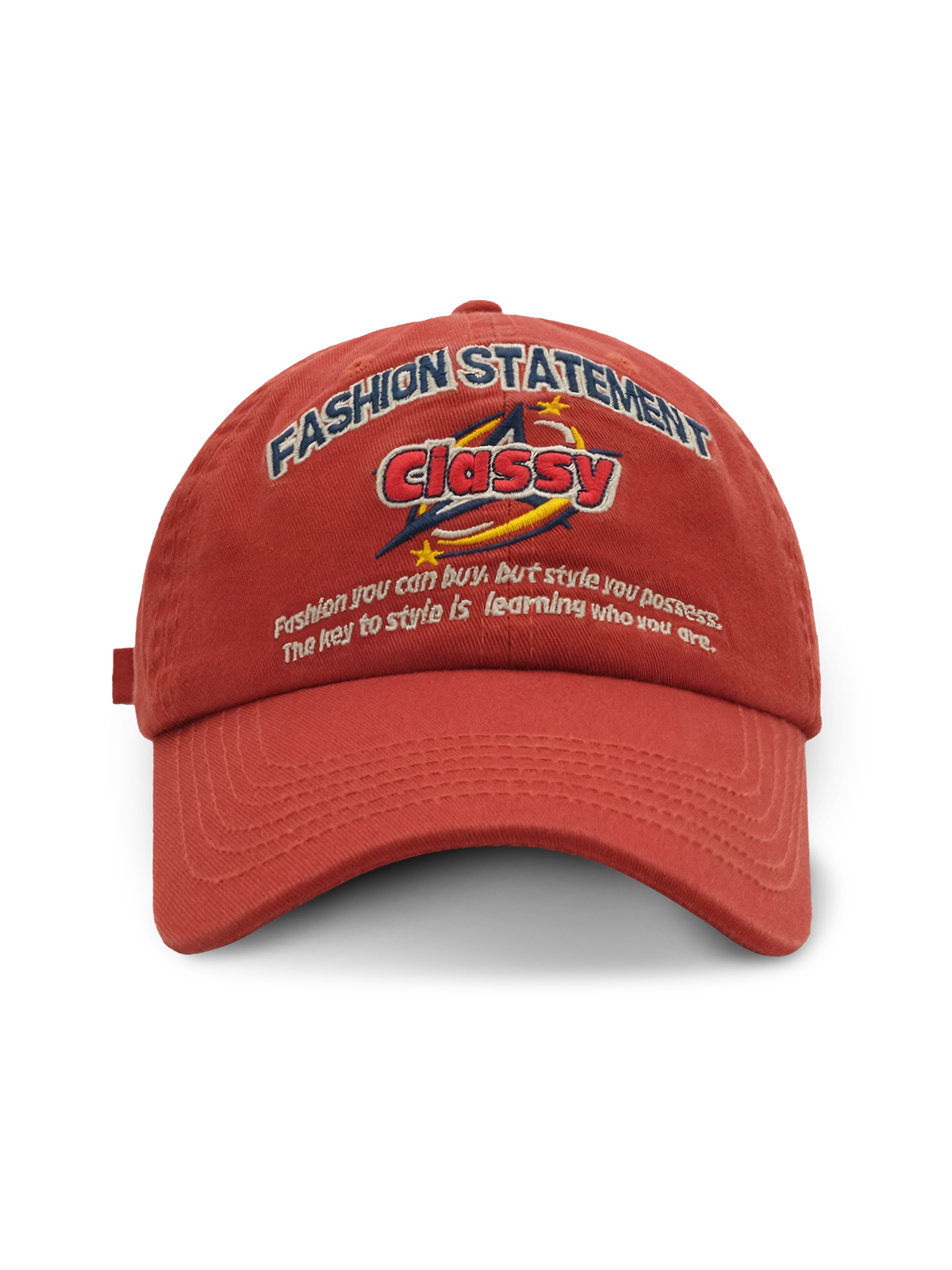 刺繍入りスローガン ベースボールキャップ