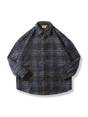 ウール混 チェック柄 シャツ