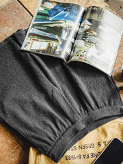 モクグレーの15番ループヤーンワイドショーツ正面