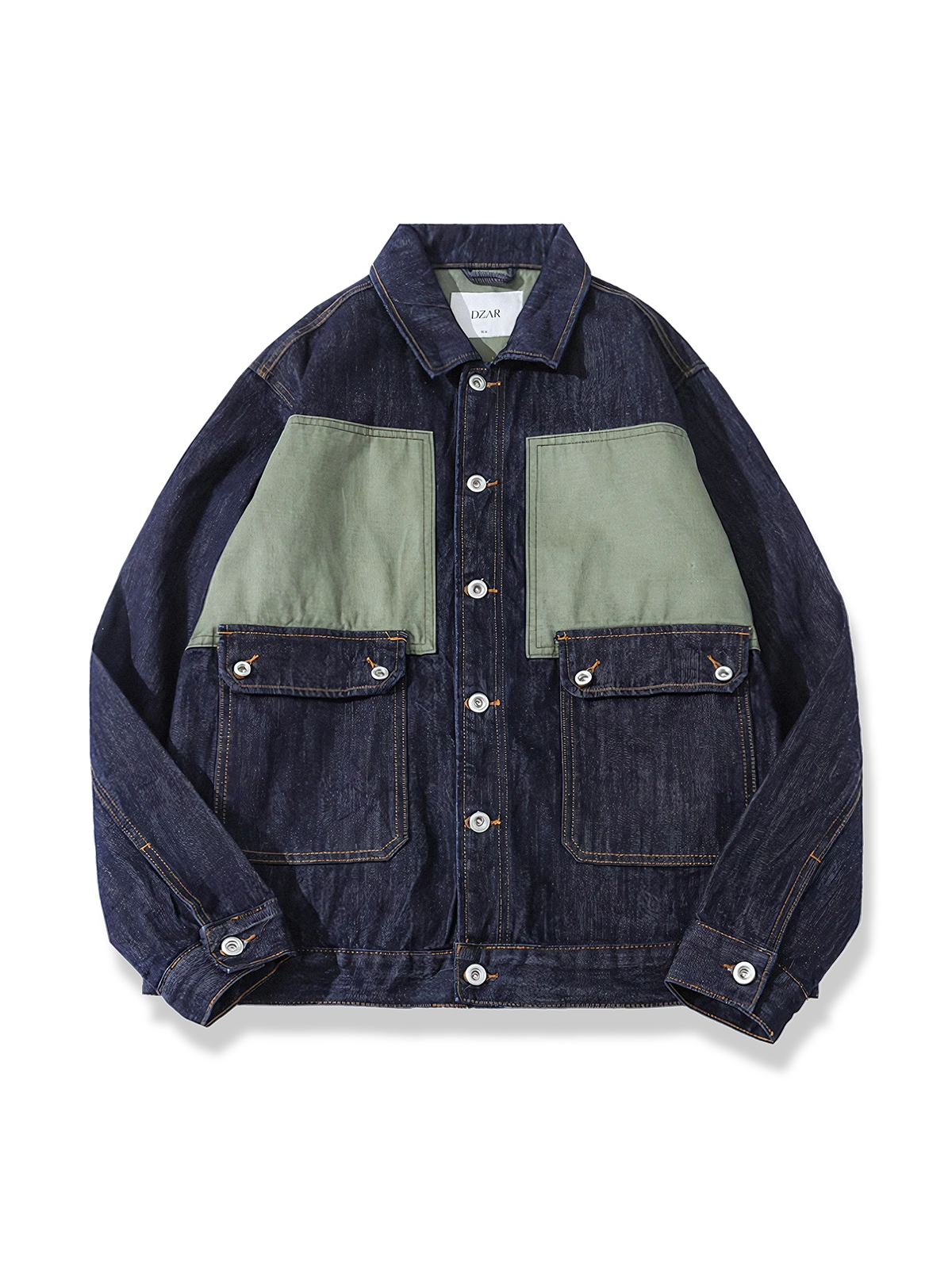 パッチワーク ポケット付きデニムジャケット