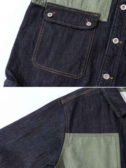 パッチワーク ポケット付きデニムジャケット