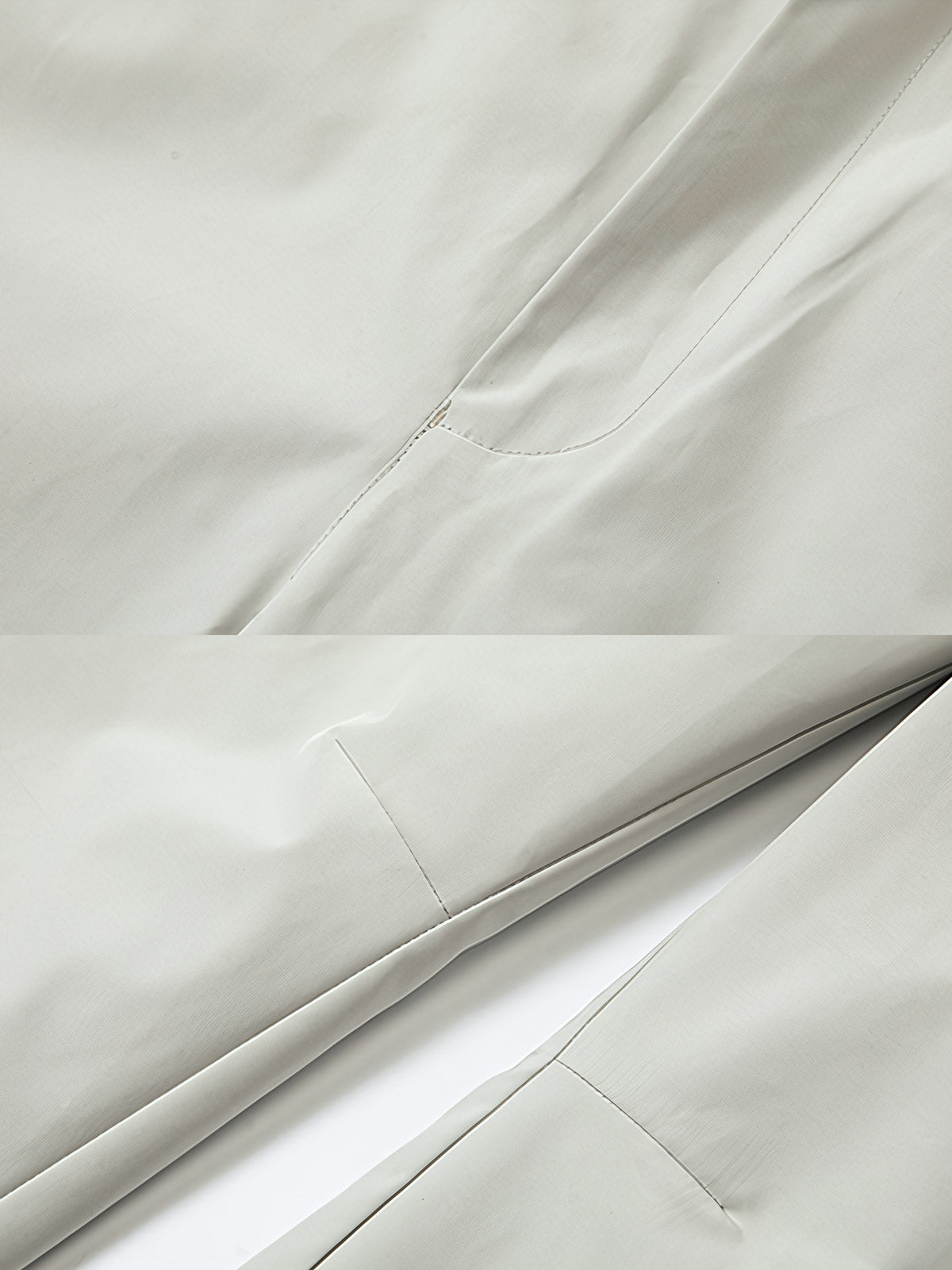 製品画像: アウトドアハイキングシェルパンツ全体展示 - アウトドアやスポーツに最適な機能的なデザイン。
詳細画像: 異形カッティングとジップポケットのディテール展示 - 立体感のあるビジュアルと収納力。