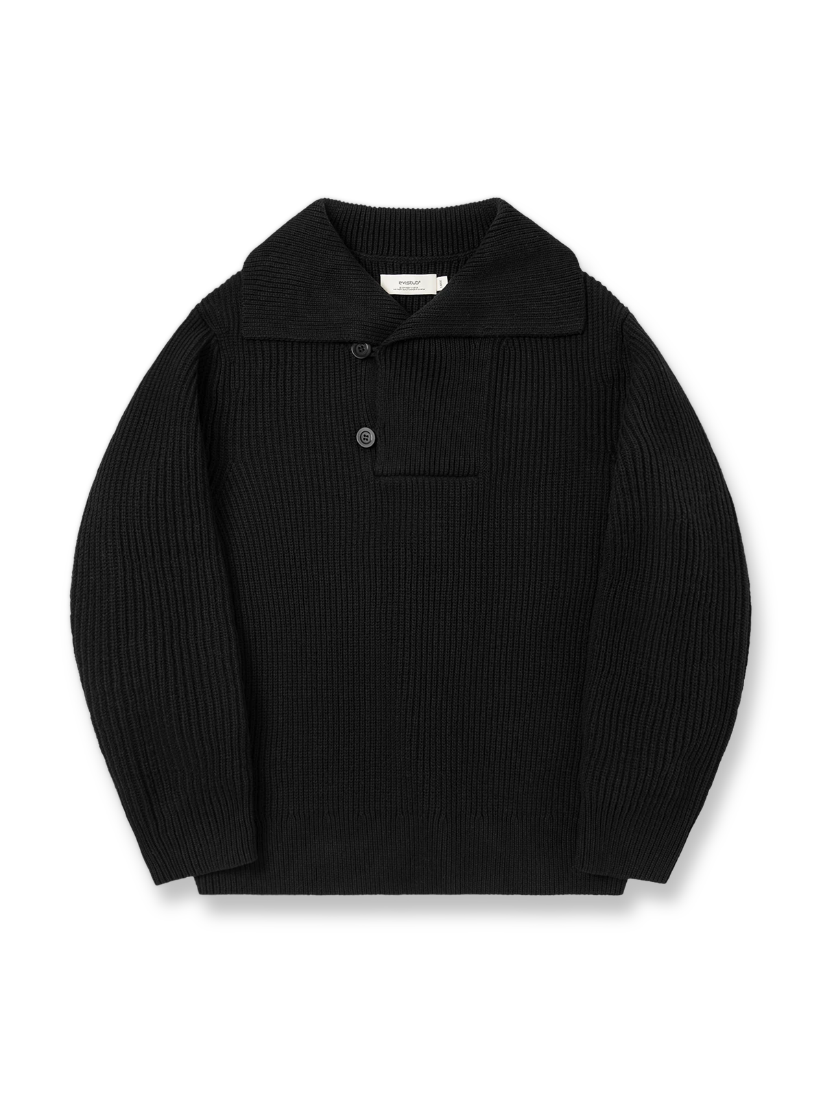 製品画像: ジャパニーズテイストの重厚な海島コットン大きめ襟付きセーラーニットの正面展示。秋冬に最適なクラシックスタイル。
詳細画像: 粗い編み目と二色使いの大きめ襟のディテール展示。ヴィンテージ感が際立つデザイン。