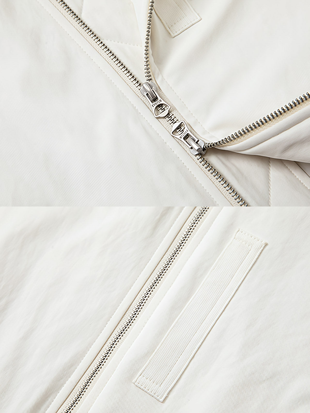 製品画像: 厚手MA-1フライトジャケット正面展示 - 温かさと柔らかさを兼ね備えた冬のアウター。
詳細画像: 立ち襟と多機能ポケットのディテール展示 - 実用性を高めたデザイン。