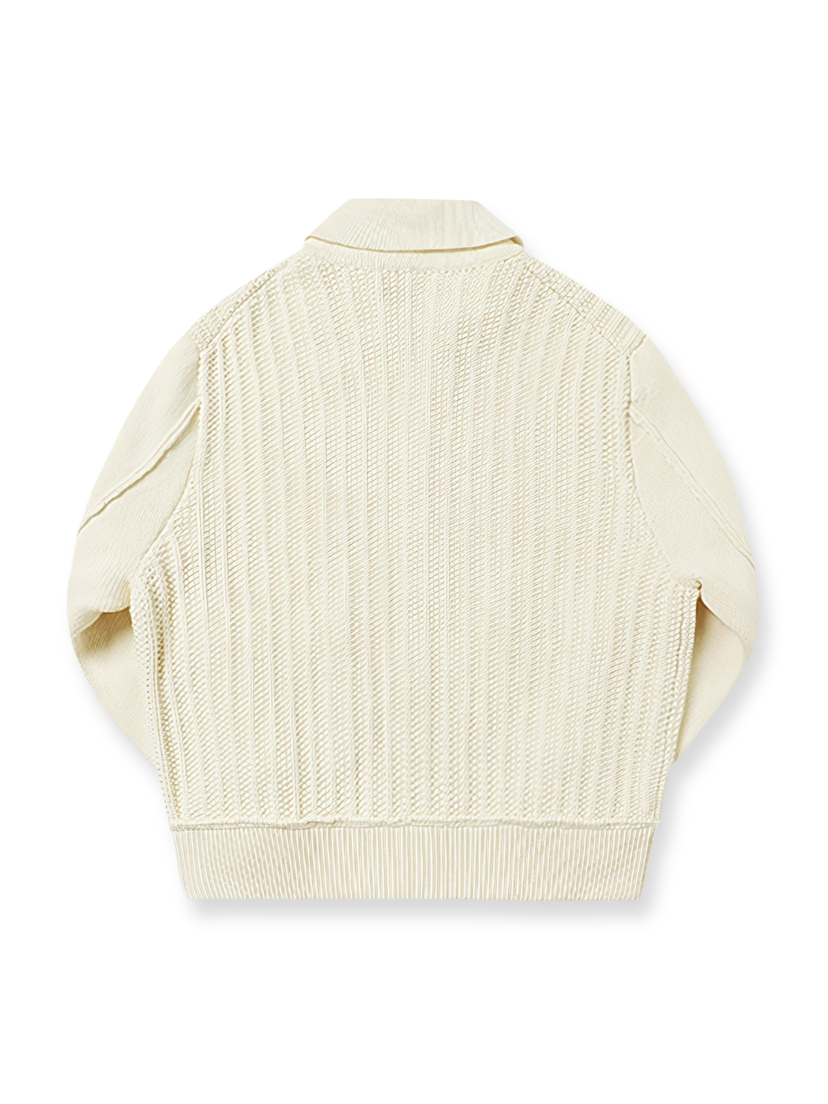 製品画像: ジャパニーズテイストの重厚なレトロケーブル編みニットカーディガンの全体展示。秋冬に最適な温かさとスタイルを兼ね備えたアイテム。
詳細画像: 太い編み目とケーブル模様のディテールを強調した展示。高品質な素材がもたらす柔軟さと安定性をアピール。