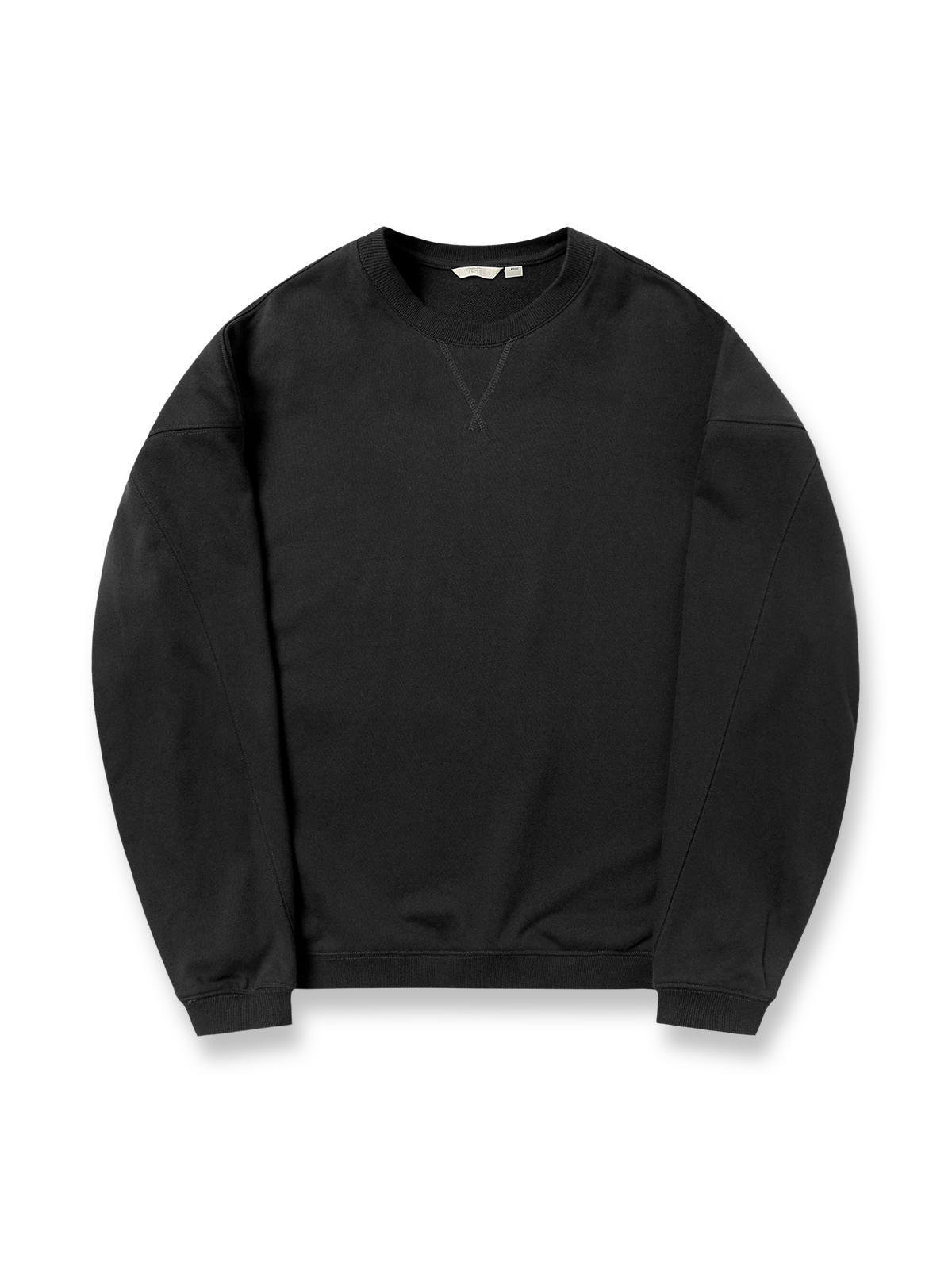 製品画像: 420gヘビーウェイト生地を使用したレトロなアメカジクルーネックスウェットの正面展示。シンプルでありながらクラシックなデザインを強調したアメカジスタイルの魅力を伝えます。

詳細画像: スウェット内側の起毛加工ディテール特写。高密度のヘビーウェイト生地と優れた保温性、柔らかな肌触りを強調し、製品の質感を強調。