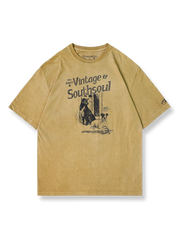 製品画像：ヴィンテージプリント植物染Tシャツの正面図