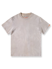 260gのヘビーウェイトピュアコットン製ハンドメイド植物染めTシャツの平置き画像