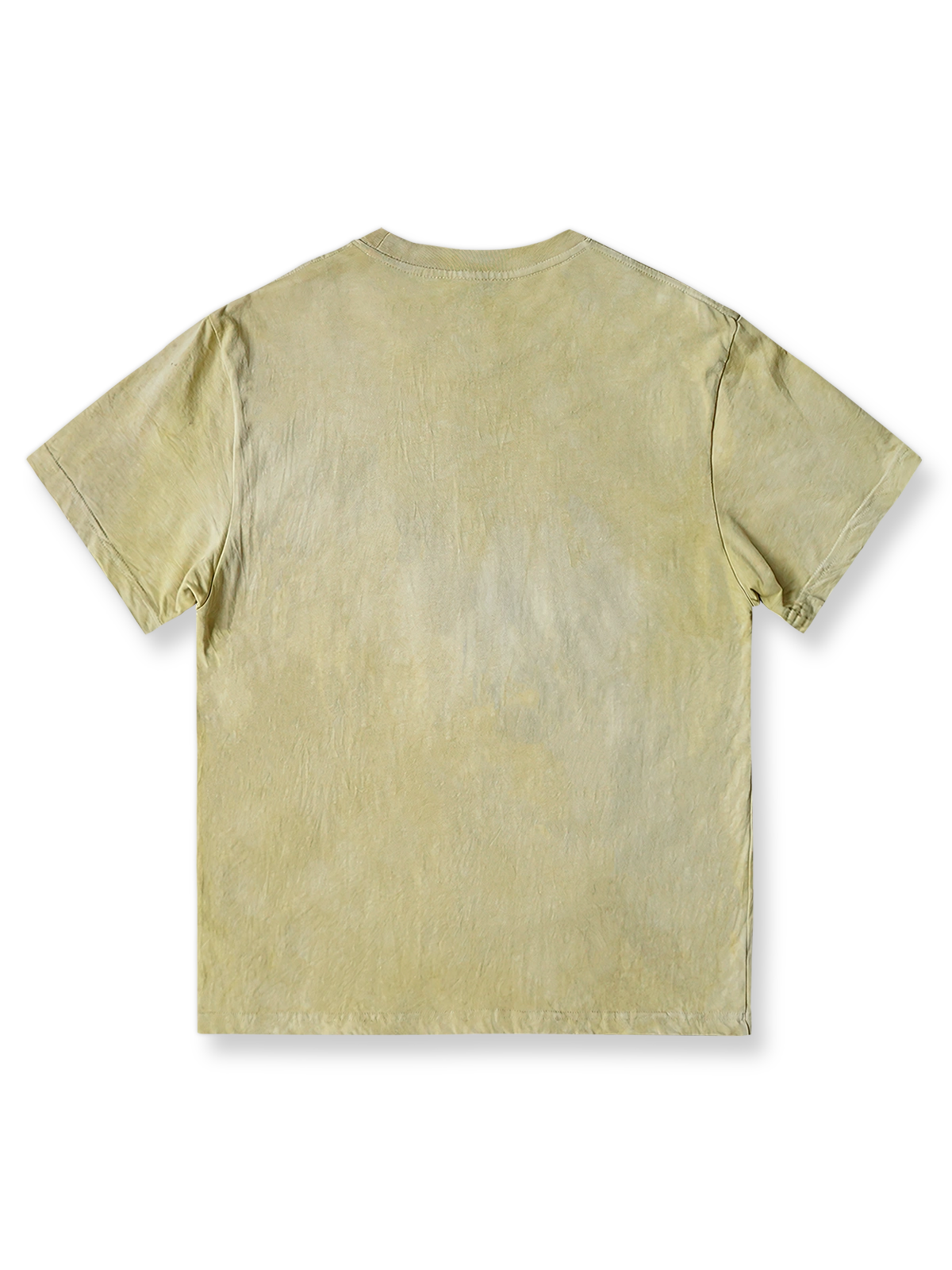 260gのヘビーウェイトピュアコットン製ハンドメイド植物染めTシャツの平置き画像