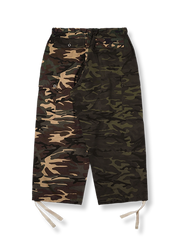 ヴィンテージカモフラージュパッチワーク耐裂カーゴパンツ全体展示