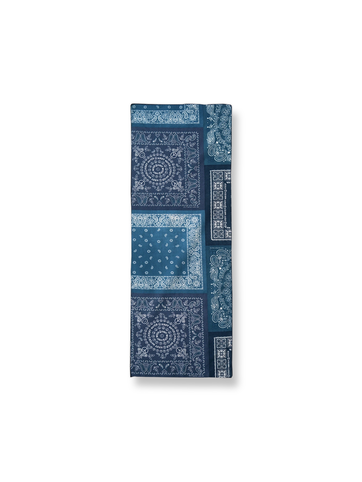 ヴィンテージカラーブロックペイズリー長方形スカーフ正面図