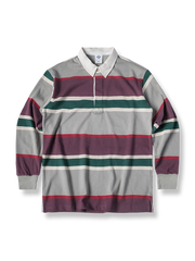 ラグビーストライプ 長袖ポロシャツ
