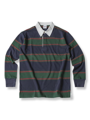 ラグビーストライプ 長袖ポロシャツ