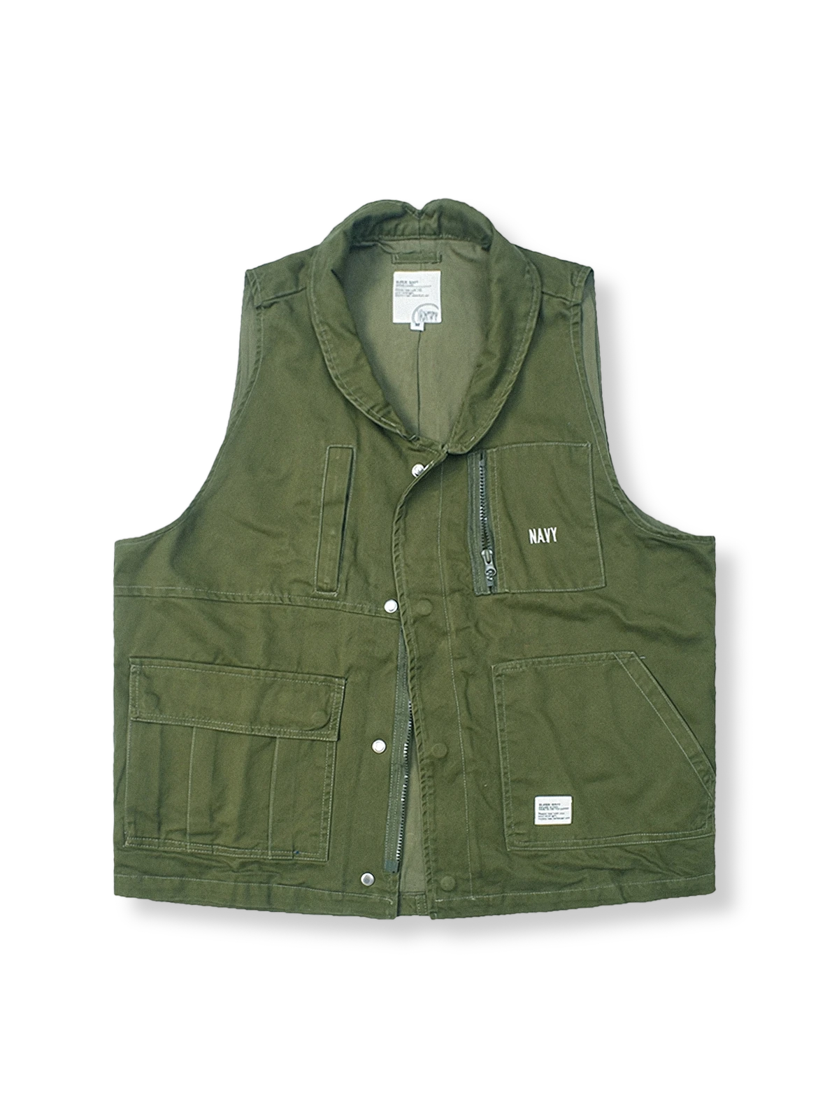 【初春感謝セール】アーミーグリーン マルチポケットワークベスト