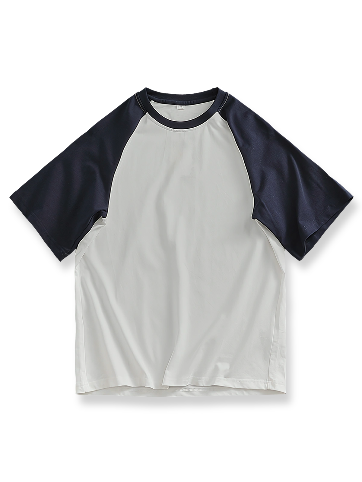 ゆったりラグランスリーブ配色Tシャツ全体図