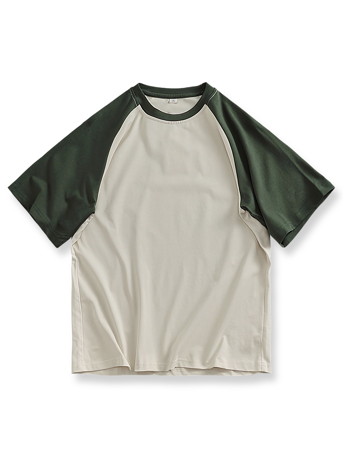 ゆったりラグランスリーブ配色Tシャツ全体図