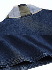 多ポケット デニム はんてん風 半袖ジャケット