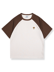 熱気球刺繍 ラグランスリーブTシャツ