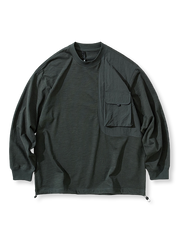 4色展開 異素材パッチワーク長袖Tシャツ