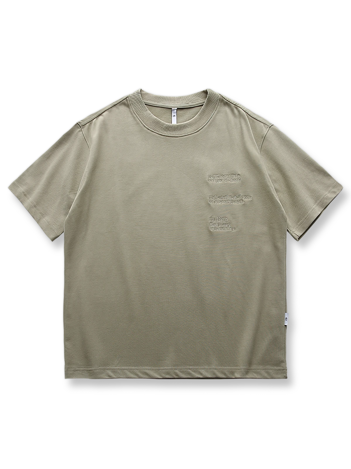 300g 刺繍入りピュアコットンTシャツ