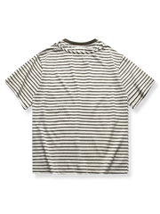 ストライプ ドローコード半袖Tシャツ