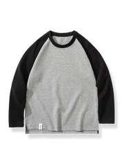 4色展開 4カラーブロック長袖Tシャツ