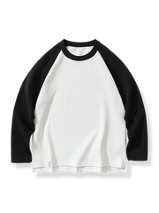 4色展開 4カラーブロック長袖Tシャツ