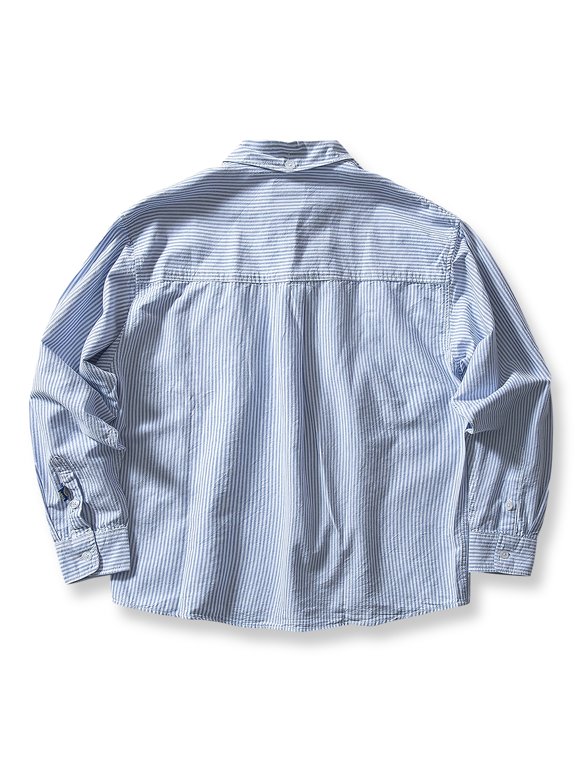 ストライプ柄オックスフォードシャツの平置き画像