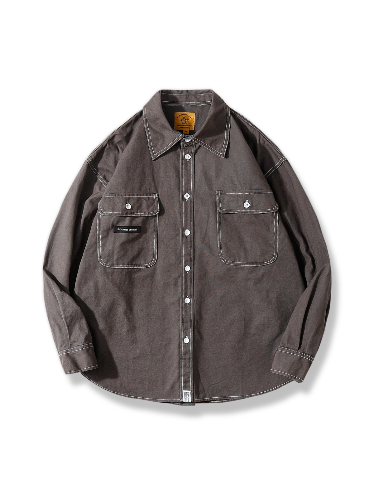 3色 無地ポケット デニムシャツ