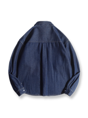 ウォッシュド デニム長袖シャツ