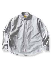 刺繍入り オックスフォード 長袖シャツ