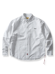 刺繍入り オックスフォード 長袖シャツ