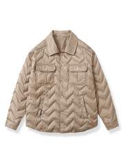 キルティング  厚手 ダウンシャツジャケット