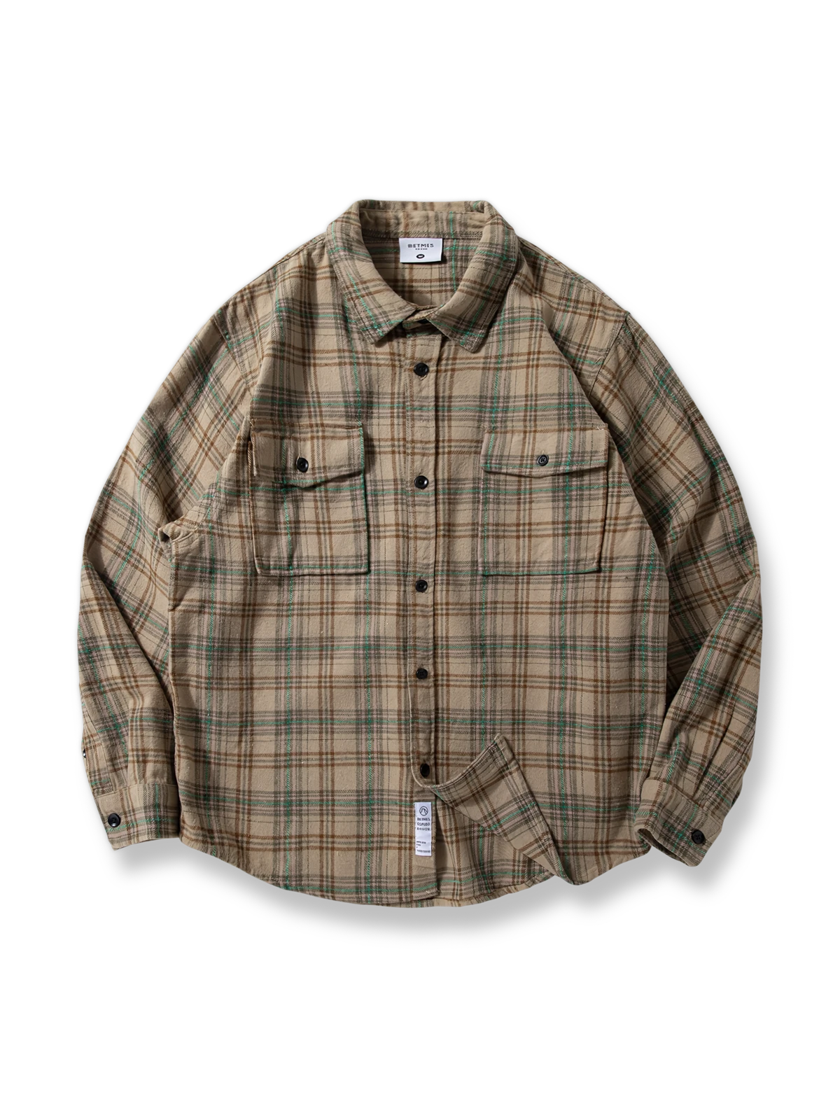 ブラッシュドチェックカジュアルシャツ