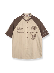 パッチワークストライプ 野球シャツ