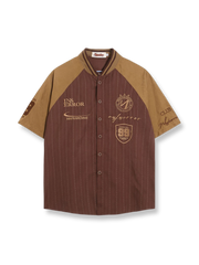 パッチワークストライプ 野球シャツ