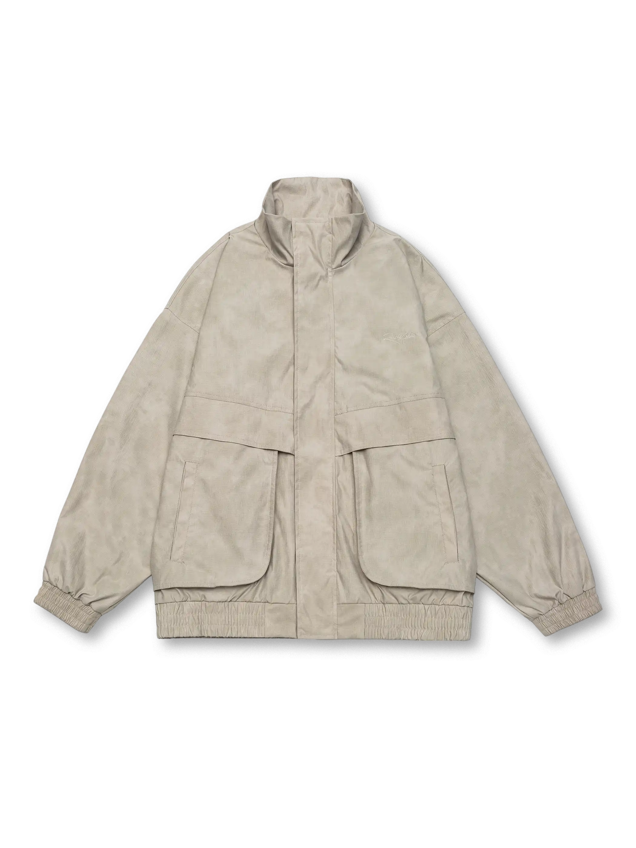 スタンドカラーのヴィンテージ風ジャケット、フロントポケット付き