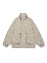 スタンドカラーのヴィンテージ風ジャケット、フロントポケット付き