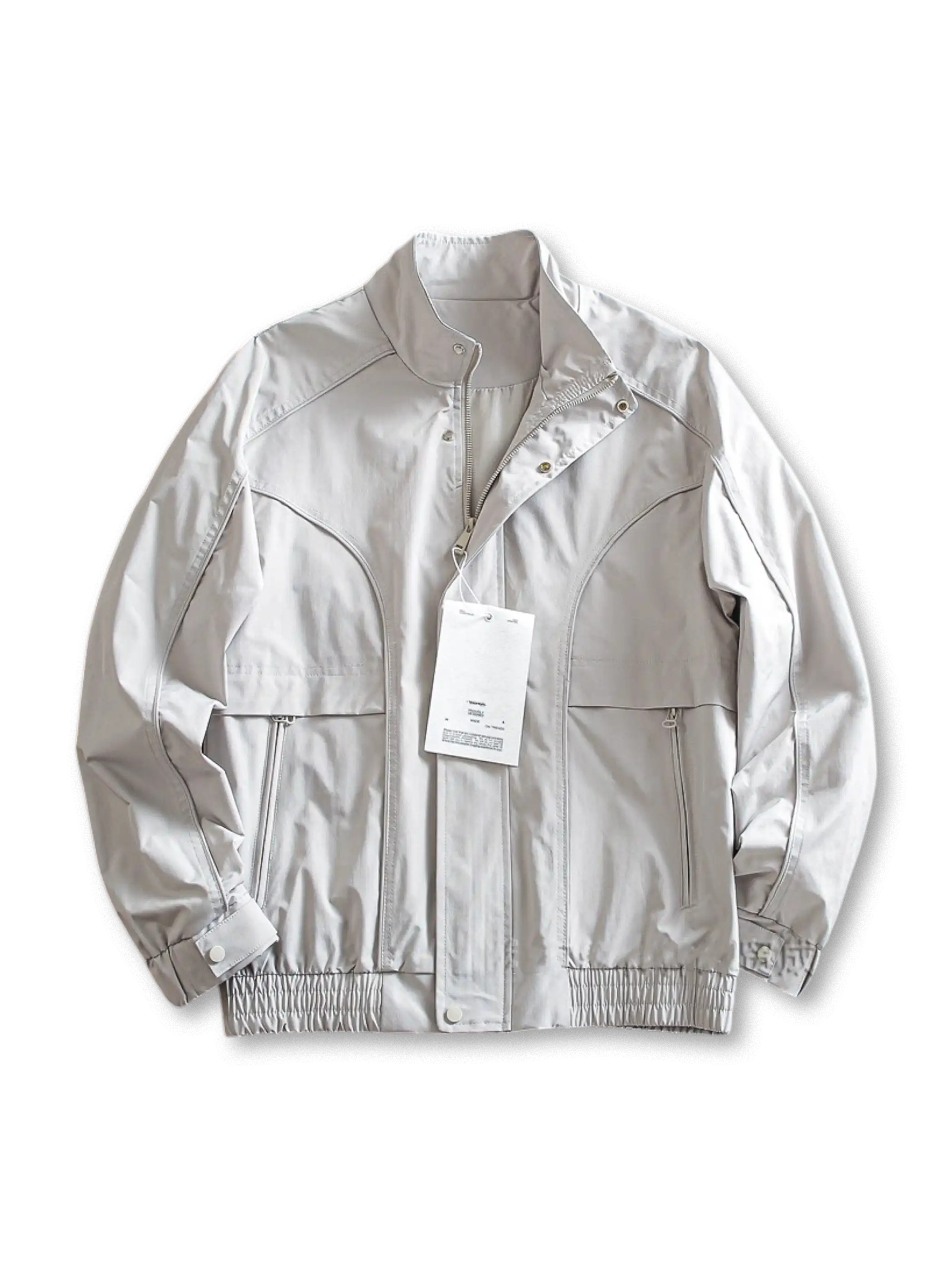 スタンドカラージャケット、曲線的な切り替えデザイン